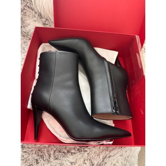 VALENTINO GARAVANI  Rockstud Leather Ankle Boots in black 38.5 - Picture 5 of 12